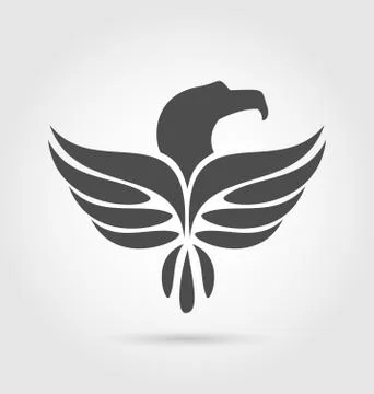 Heraldic eagle symbol isolated on white background Illustrazione stock