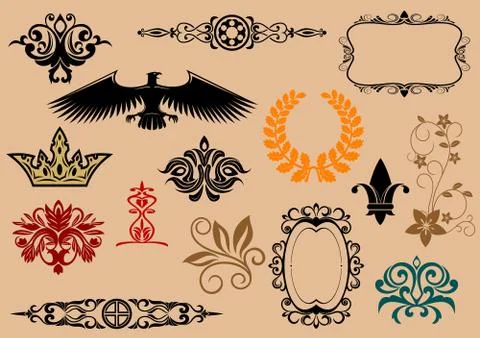 Heraldic elements Stock Illustration