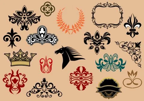 Heraldic elements Stock Illustration