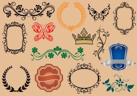 Heraldic elements Illustrazione stock