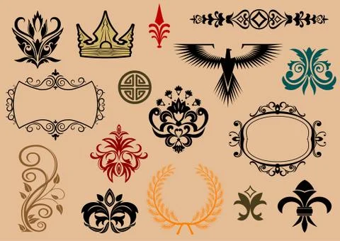 Heraldic elements Stock Illustration