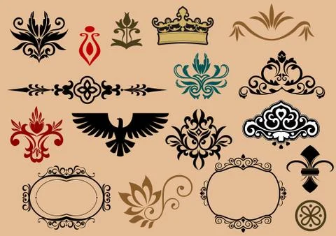 Heraldic elements Stock Illustration