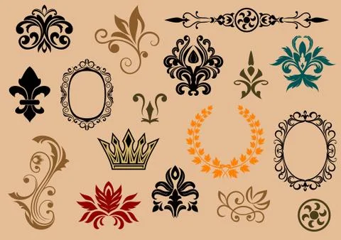 Heraldic elements Illustrazione stock