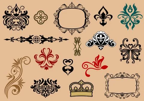 Heraldic elements イラスト素材