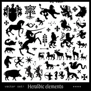 Heraldic elements Illustrazione stock