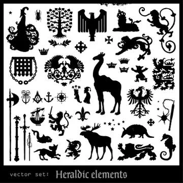Heraldic elements Illustrazione stock