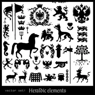 Heraldic elements Illustrazione stock