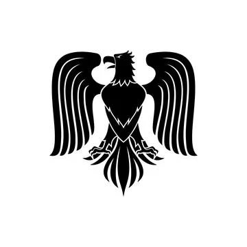 Heraldic gothic eagle, isolated heraldry emblem Stock Illustration
