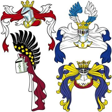 Heraldic Helmets Stock Illustration