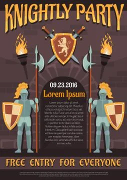 Heraldic Knight Poster Stock Illustration