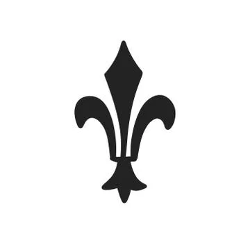 Heraldic lily doodle icon, vector illustration Stock Illustration