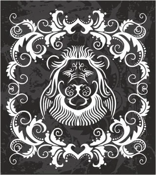 Heraldic Lion Head Stock Illustration