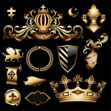 Heraldic royal set Stock Illustration