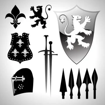 Heraldic set Stock Illustration