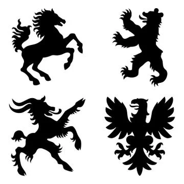 Heraldry Animals Stock Illustration