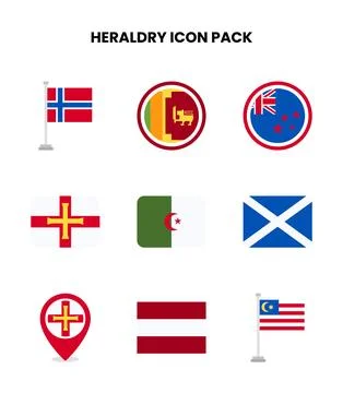 Heraldry Flat Icons Pack Stock Illustration