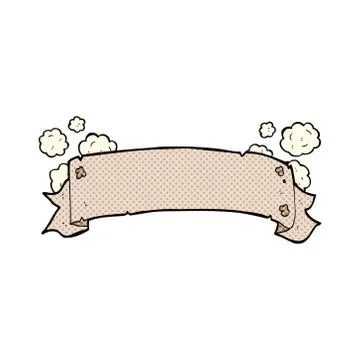 Heraldry scroll banner comic cartoon Stock Illustration