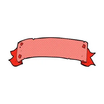 Heraldry scroll banner comic cartoon Stock Illustration