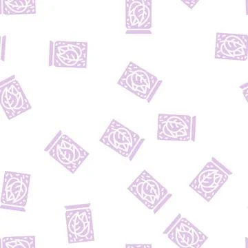Herb in bag glyph vector seamless pattern 스톡 일러스트