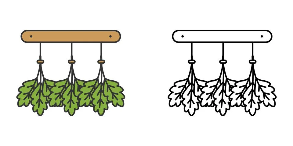 Herb drying rack icon Stock Illustration