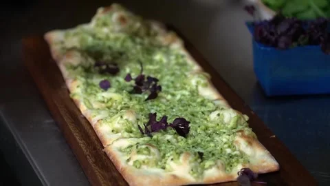 Herb Flatbread Presentation Stock Footage 319951028