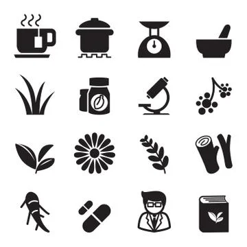 Herb icon set 스톡 일러스트