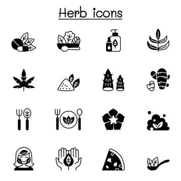 Herb icon set vector illustration graphic design Stock Illustration
