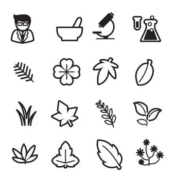 Herb icons set Illustrazione stock