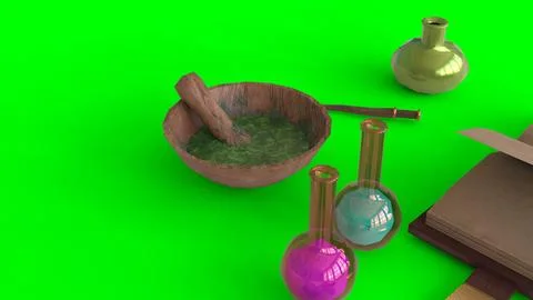 Herb lab with green background Stock Illustration