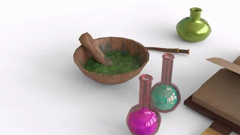 Herb lab with white background Stock Illustration