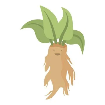 Herb mandrake icon cartoon vector. Leaf plant Stock Illustration