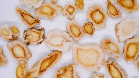 Herb medicine JieGeng or Platycodonis Radix or Balloonflower Root Stock Footage 107039057