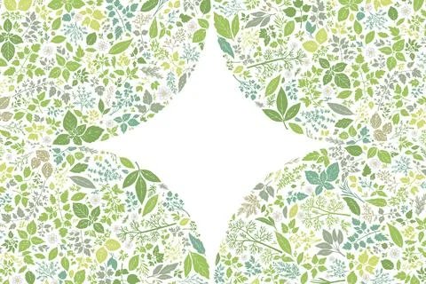 Herb pattern with a blank space in the center Illustrazione stock