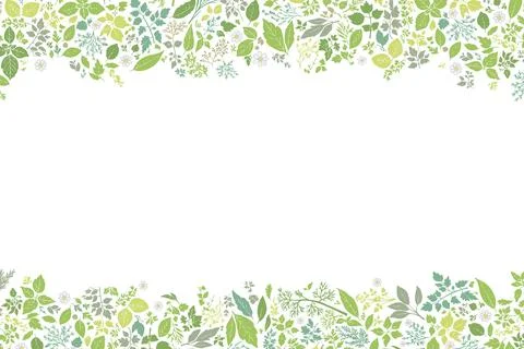 Herb pattern frame, with top and bottom binding. Stock Illustration