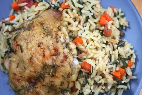 Herb roasted chicken Stock Photos