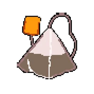 Herb teabag pixel art vector illustration Illustrazione stock