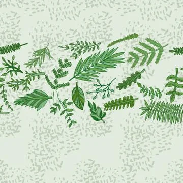 Herbal border pattern. hand drawn vector illustration 스톡 일러스트