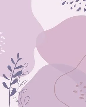 Herbal Brush Vector Collage Background in Violet Color. Beauty and Fashion Illustrazione stock