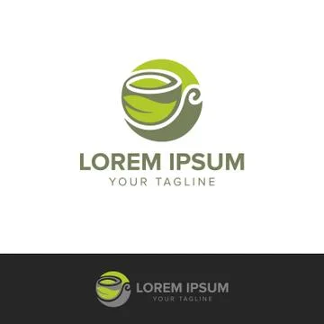 Herbal Coffee or tea logo design concept template 스톡 일러스트