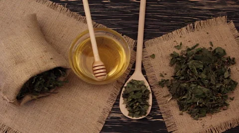 Herbal dried tea with honey Stock Footage 66792271