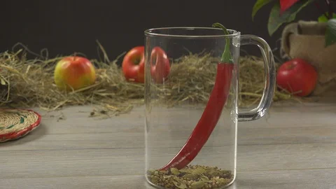 Herbal Drink Ingredients Stock Footage 97220581