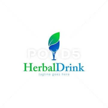 Herbal drink logo Stock Illustration