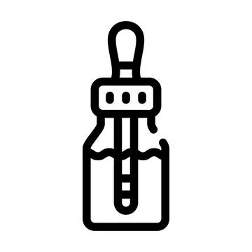 Herbal drops line icon vector black illustration Stock Illustration