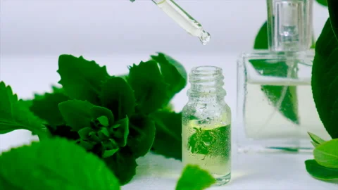 Herbal extract in a bottle. Selective focus. Stock Footage 200808312