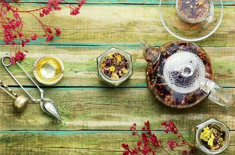 Herbal flower tea Stock Photos