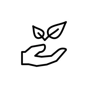 Herbal hand leaf icon. Simple line, outline vector elements of alternative イラスト素材