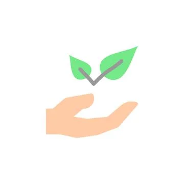 Herbal hand leaf icon. Simple color vector elements of alternative medicine イラスト素材
