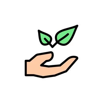 Herbal hand leaf icon. Simple color with outline vector elements of alternative Ilustración de archivo