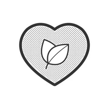Herbal Heart icon Stock Illustration