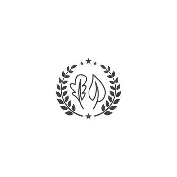 Herbal, herb leaf. Vector outline icon template Illustrazione stock